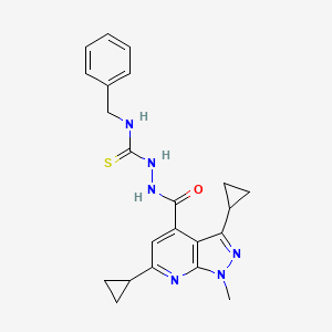 N-benzyl-2-[(3,6-dicyclopropyl-1-methyl-1H-pyrazolo[3,4-b]pyridin-4-yl)carbonyl]hydrazinecarbothioamide