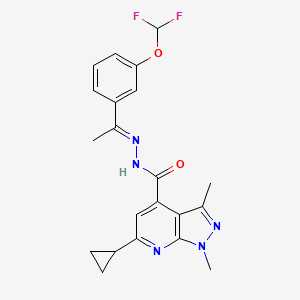 6-cyclopropyl-N'-{(1E)-1-[3-(difluoromethoxy)phenyl]ethylidene}-1,3-dimethyl-1H-pyrazolo[3,4-b]pyridine-4-carbohydrazide