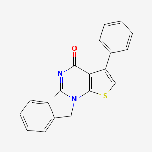 4-methyl-5-phenyl-3-thia-1,8-diazatetracyclo[7.7.0.02,6.010,15]hexadeca-2(6),4,8,10,12,14-hexaen-7-one