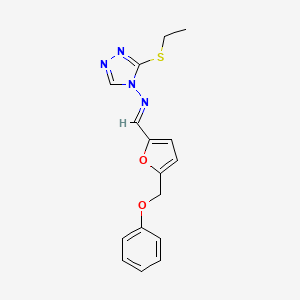 3-(ethylsulfanyl)-N-{(E)-[5-(phenoxymethyl)furan-2-yl]methylidene}-4H-1,2,4-triazol-4-amine