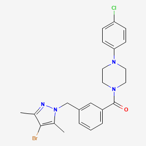 {3-[(4-bromo-3,5-dimethyl-1H-pyrazol-1-yl)methyl]phenyl}[4-(4-chlorophenyl)piperazin-1-yl]methanone