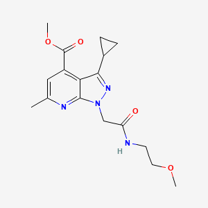 molecular formula C17H22N4O4 B10909246 methyl 3-cyclopropyl-1-{2-[(2-methoxyethyl)amino]-2-oxoethyl}-6-methyl-1H-pyrazolo[3,4-b]pyridine-4-carboxylate 