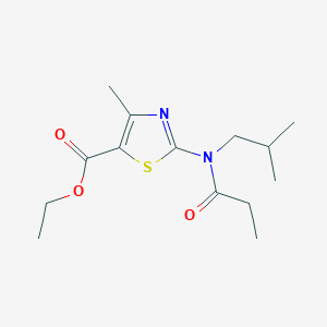 molecular formula C14H22N2O3S B10909256 Ethyl 4-methyl-2-[(2-methylpropyl)(propanoyl)amino]-1,3-thiazole-5-carboxylate CAS No. 938022-12-9