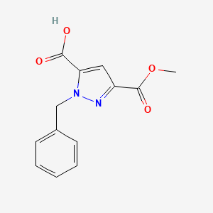 molecular formula C13H12N2O4 B10909266 1-Benzyl-3-(methoxycarbonyl)-1H-pyrazole-5-carboxylic acid 