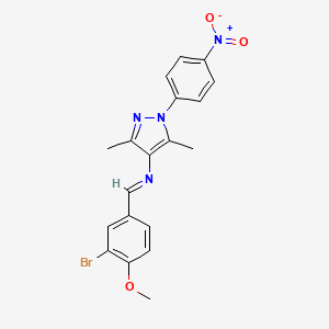 N-[(E)-(3-bromo-4-methoxyphenyl)methylidene]-3,5-dimethyl-1-(4-nitrophenyl)-1H-pyrazol-4-amine