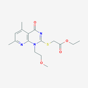 Ethyl {[1-(2-methoxyethyl)-5,7-dimethyl-4-oxo-1,4-dihydropyrido[2,3-d]pyrimidin-2-yl]sulfanyl}acetate