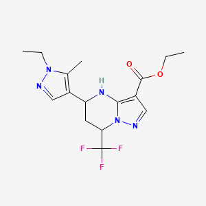 ethyl 5-(1-ethyl-5-methyl-1H-pyrazol-4-yl)-7-(trifluoromethyl)-4,5,6,7-tetrahydropyrazolo[1,5-a]pyrimidine-3-carboxylate