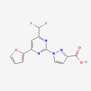 1-(4-(Difluoromethyl)-6-(furan-2-yl)pyrimidin-2-yl)-1H-pyrazole-3-carboxylic acid