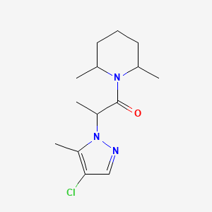 molecular formula C14H22ClN3O B10909349 2-(4-chloro-5-methyl-1H-pyrazol-1-yl)-1-(2,6-dimethylpiperidin-1-yl)propan-1-one 