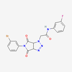 molecular formula C18H13BrFN5O3 B10909354 2-[5-(3-bromophenyl)-4,6-dioxo-4,5,6,6a-tetrahydropyrrolo[3,4-d][1,2,3]triazol-1(3aH)-yl]-N-(3-fluorophenyl)acetamide 