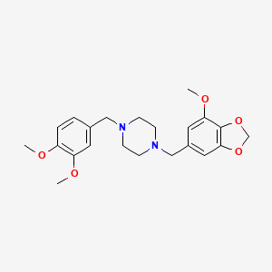 1-(3,4-Dimethoxybenzyl)-4-[(7-methoxy-1,3-benzodioxol-5-yl)methyl]piperazine