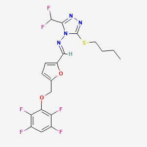 3-(butylsulfanyl)-5-(difluoromethyl)-N-[(E)-{5-[(2,3,5,6-tetrafluorophenoxy)methyl]furan-2-yl}methylidene]-4H-1,2,4-triazol-4-amine