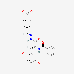 methyl 4-[(E)-(2-{(2Z)-3-(2,5-dimethoxyphenyl)-2-[(phenylcarbonyl)amino]prop-2-enoyl}hydrazinylidene)methyl]benzoate