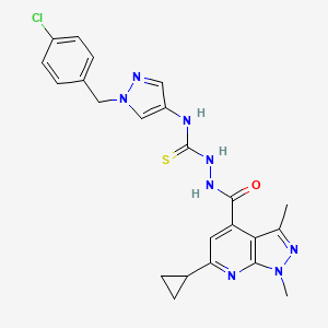 N-[1-(4-chlorobenzyl)-1H-pyrazol-4-yl]-2-[(6-cyclopropyl-1,3-dimethyl-1H-pyrazolo[3,4-b]pyridin-4-yl)carbonyl]hydrazinecarbothioamide