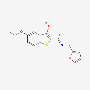 molecular formula C16H15NO3S B10909448 5-Ethoxy-2-({[(furan-2-yl)methyl]amino}methylidene)-1-benzothiophen-3(2H)-one CAS No. 5760-09-8