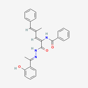 N-[(2Z,4E)-4-methyl-1-oxo-1-[2-[(1E)-1-(6-oxocyclohexa-2,4-dien-1-ylidene)ethyl]hydrazinyl]-5-phenylpenta-2,4-dien-2-yl]benzamide