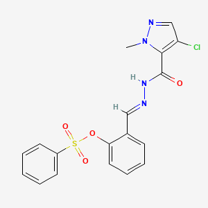 2-[(E)-{2-[(4-chloro-1-methyl-1H-pyrazol-5-yl)carbonyl]hydrazinylidene}methyl]phenyl benzenesulfonate