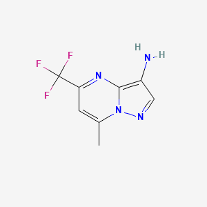 molecular formula C8H7F3N4 B10909469 7-Methyl-5-(trifluoromethyl)pyrazolo[1,5-a]pyrimidin-3-amine 