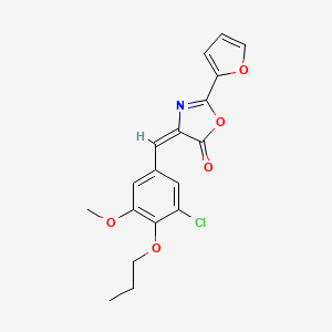 (4E)-4-(3-chloro-5-methoxy-4-propoxybenzylidene)-2-(furan-2-yl)-1,3-oxazol-5(4H)-one