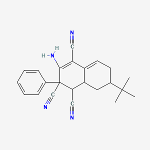 3-Amino-7-tert-butyl-2-phenyl-1,2,6,7,8,8a-hexahydronaphthalene-1,2,4-tricarbonitrile