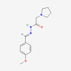 molecular formula C14H19N3O2 B10909488 N'-[(E)-(4-methoxyphenyl)methylidene]-2-(pyrrolidin-1-yl)acetohydrazide 