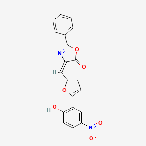 (4E)-4-{[5-(2-hydroxy-5-nitrophenyl)furan-2-yl]methylidene}-2-phenyl-1,3-oxazol-5(4H)-one