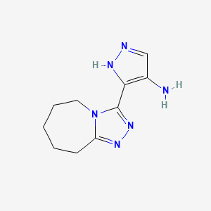 molecular formula C10H14N6 B10909550 3-(6,7,8,9-tetrahydro-5H-[1,2,4]triazolo[4,3-a]azepin-3-yl)-1H-pyrazol-4-amine 