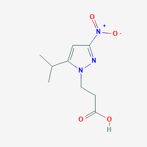 molecular formula C9H13N3O4 B10909559 3-[3-nitro-5-(propan-2-yl)-1H-pyrazol-1-yl]propanoic acid 