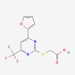 2-((4-(Furan-2-yl)-6-(trifluoromethyl)pyrimidin-2-yl)thio)acetic acid