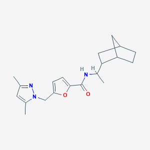 N-[1-(bicyclo[2.2.1]hept-2-yl)ethyl]-5-[(3,5-dimethyl-1H-pyrazol-1-yl)methyl]furan-2-carboxamide