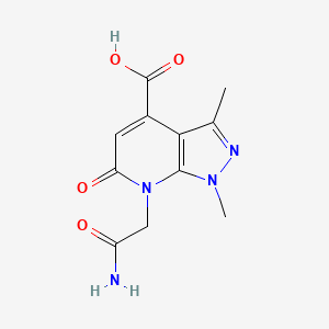 molecular formula C11H12N4O4 B10909606 7-(2-amino-2-oxoethyl)-1,3-dimethyl-6-oxo-6,7-dihydro-1H-pyrazolo[3,4-b]pyridine-4-carboxylic acid 