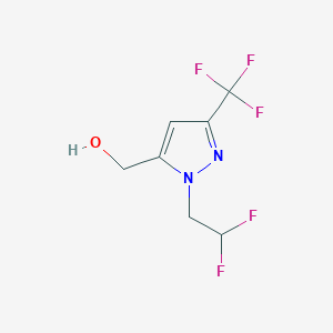 molecular formula C7H7F5N2O B10909609 [1-(2,2-Difluoroethyl)-3-(trifluoromethyl)-1H-pyrazol-5-yl]methanol 