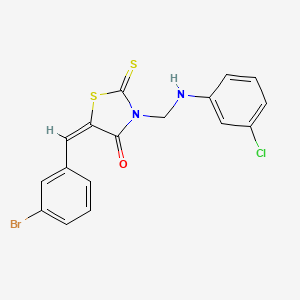 (5E)-5-(3-bromobenzylidene)-3-{[(3-chlorophenyl)amino]methyl}-2-thioxo-1,3-thiazolidin-4-one