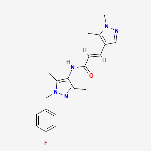 (2E)-3-(1,5-dimethyl-1H-pyrazol-4-yl)-N-[1-(4-fluorobenzyl)-3,5-dimethyl-1H-pyrazol-4-yl]prop-2-enamide