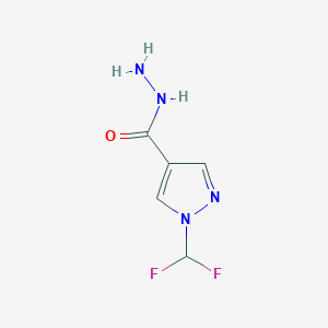 molecular formula C5H6F2N4O B10909655 1-(Difluoromethyl)-1H-pyrazole-4-carbohydrazide 