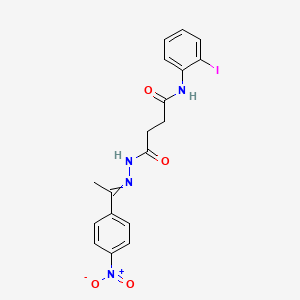 N-(2-iodophenyl)-4-{2-[1-(4-nitrophenyl)ethylidene]hydrazinyl}-4-oxobutanamide