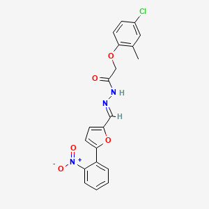 molecular formula C20H16ClN3O5 B10909674 2-(4-chloro-2-methylphenoxy)-N'-{(E)-[5-(2-nitrophenyl)furan-2-yl]methylidene}acetohydrazide 