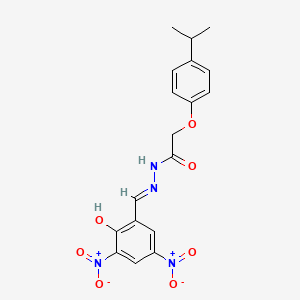 molecular formula C18H18N4O7 B10909698 N'-[(E)-(2-hydroxy-3,5-dinitrophenyl)methylidene]-2-[4-(propan-2-yl)phenoxy]acetohydrazide 