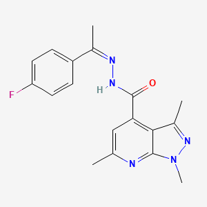 N'-[(1Z)-1-(4-fluorophenyl)ethylidene]-1,3,6-trimethyl-1H-pyrazolo[3,4-b]pyridine-4-carbohydrazide