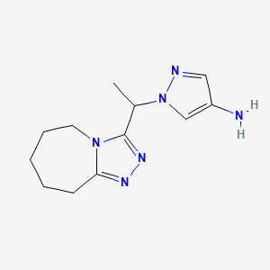 molecular formula C12H18N6 B10909748 1-[1-(6,7,8,9-tetrahydro-5H-[1,2,4]triazolo[4,3-a]azepin-3-yl)ethyl]-1H-pyrazol-4-amine CAS No. 1177277-04-1