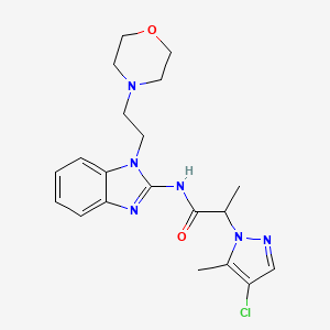 2-(4-chloro-5-methyl-1H-pyrazol-1-yl)-N-{1-[2-(morpholin-4-yl)ethyl]-1H-benzimidazol-2-yl}propanamide