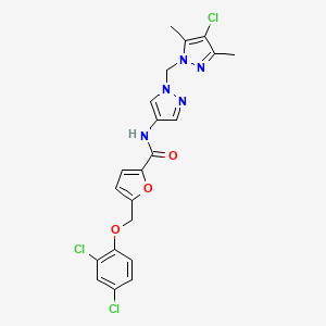 N-{1-[(4-chloro-3,5-dimethyl-1H-pyrazol-1-yl)methyl]-1H-pyrazol-4-yl}-5-[(2,4-dichlorophenoxy)methyl]furan-2-carboxamide