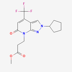 Methyl 3-(2-cyclopentyl-6-oxo-4-(trifluoromethyl)-2H-pyrazolo[3,4-b]pyridin-7(6H)-yl)propanoate