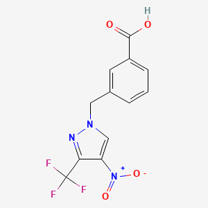 3-{[4-nitro-3-(trifluoromethyl)-1H-pyrazol-1-yl]methyl}benzoic acid