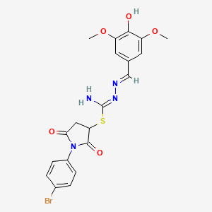 1-(4-bromophenyl)-2,5-dioxopyrrolidin-3-yl (2E)-2-(4-hydroxy-3,5-dimethoxybenzylidene)hydrazinecarbimidothioate