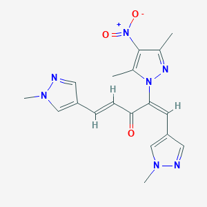 (1E,4E)-2-(3,5-Dimethyl-4-nitro-1H-pyrazol-1-YL)-1,5-bis(1-methyl-1H-pyrazol-4-YL)-1,4-pentadien-3-one