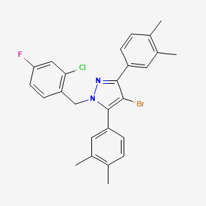 4-bromo-1-(2-chloro-4-fluorobenzyl)-3,5-bis(3,4-dimethylphenyl)-1H-pyrazole