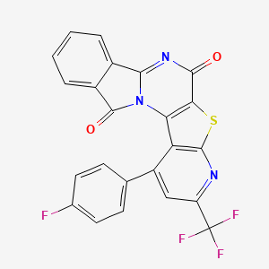 4-(4-fluorophenyl)-6-(trifluoromethyl)-9-thia-1,7,12-triazapentacyclo[11.7.0.02,10.03,8.014,19]icosa-2(10),3(8),4,6,12,14,16,18-octaene-11,20-dione