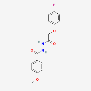 molecular formula C16H15FN2O4 B10909939 N'-[(4-fluorophenoxy)acetyl]-4-methoxybenzohydrazide 