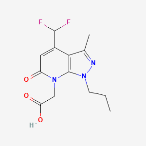 molecular formula C13H15F2N3O3 B10909964 [4-(difluoromethyl)-3-methyl-6-oxo-1-propyl-1,6-dihydro-7H-pyrazolo[3,4-b]pyridin-7-yl]acetic acid CAS No. 937605-48-6